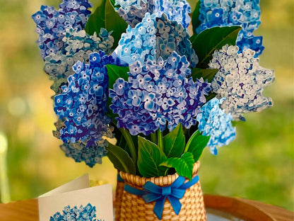 Nantucket Hydrangeas Pop Up Greeting Bouquet