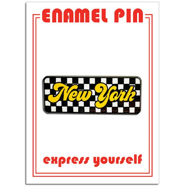 New York Checkerboard Pin