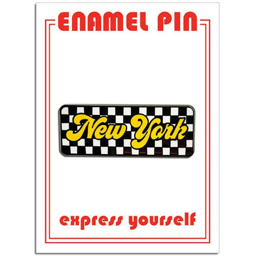 New York Checkerboard Pin
