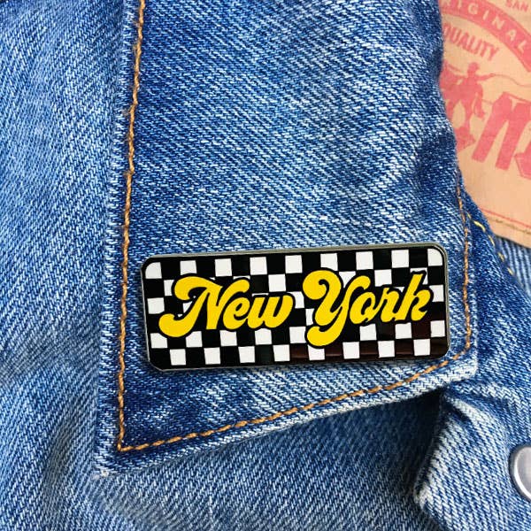 New York Checkerboard Pin