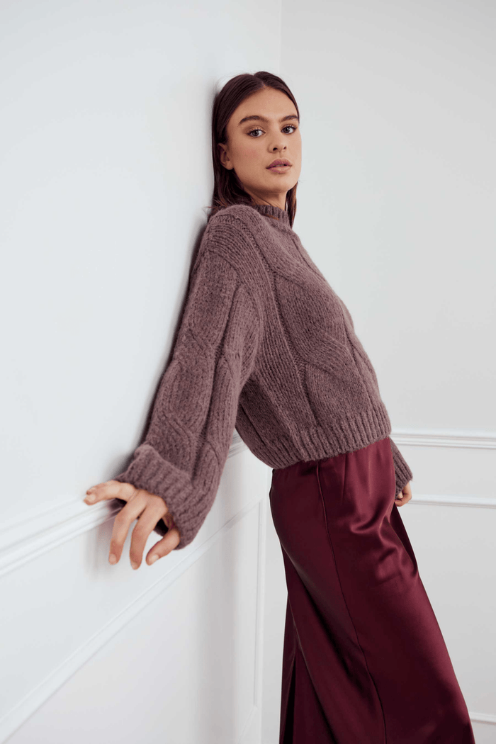Noella 13780001 Lynx Knit Jumper Morel Brown - Dotique - Noella