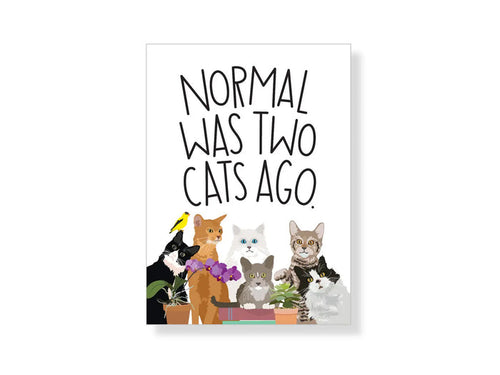 Normal Was Two Cats Ago Magnet