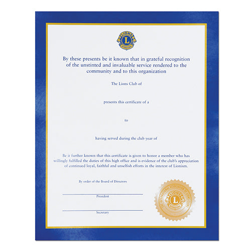 OFFICER CERTIFICATE