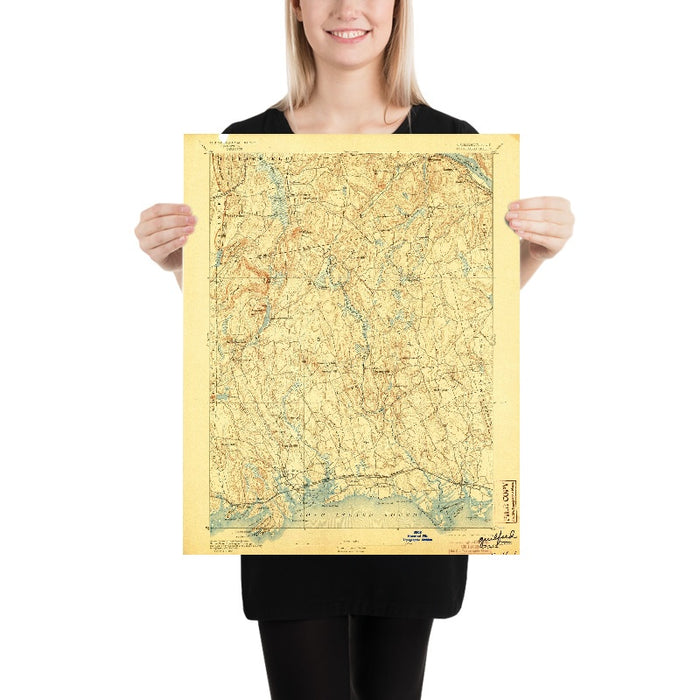 Old Map of Guilford, Connecticut by USGS, 1893 – Madison, Long Island Sound & Hammonasset Beach