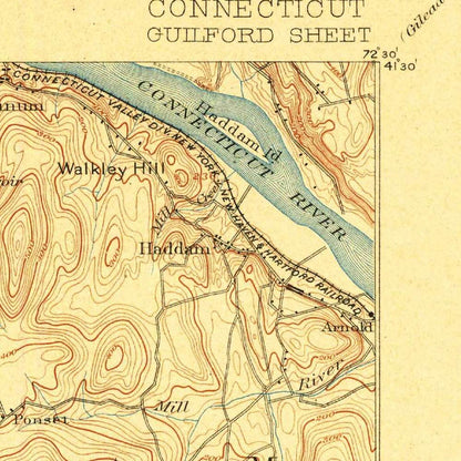 Old Map of Guilford, Connecticut by USGS, 1893 – Madison, Long Island Sound & Hammonasset Beach