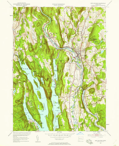 Old Map of New Milford, Connecticut by USGS, 1955 – Candlewood Lake & Housatonic River