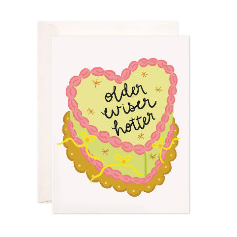 Bloomwolf Studio Older Wiser Hotter Greeting Card - Trendy Birthday Card