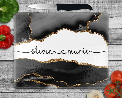 Onyx River | Personalized Glass Cutting Board