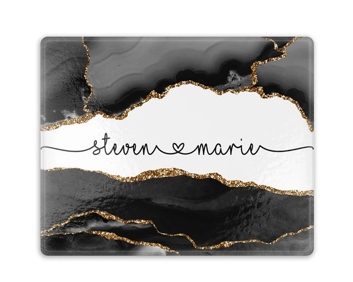 Onyx River | Personalized Glass Cutting Board