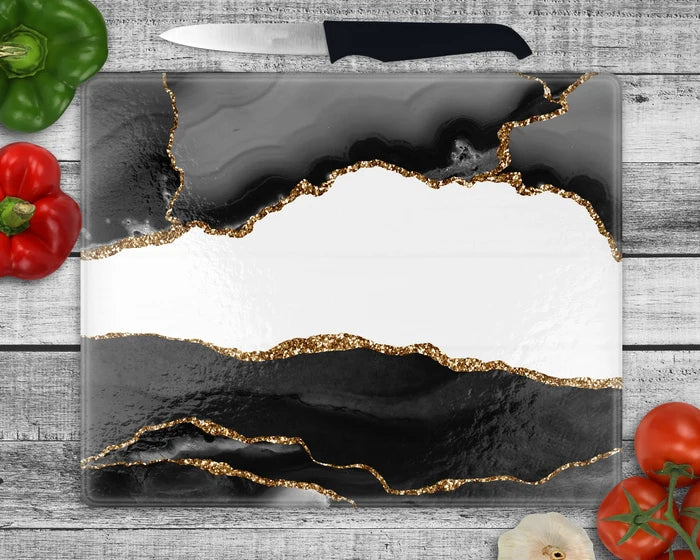 Onyx River | Personalized Glass Cutting Board