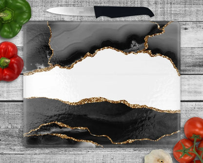 Onyx River | Personalized Glass Cutting Board