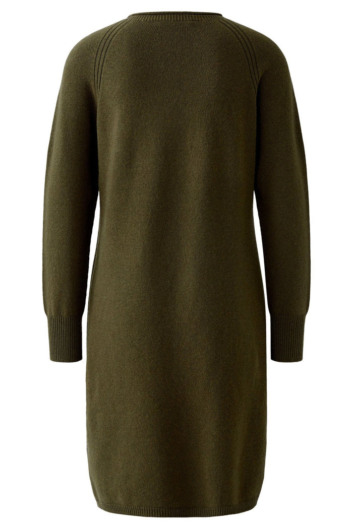 Oui 85821 Khaki 6878 Knitted Dress - Dotique - Oui