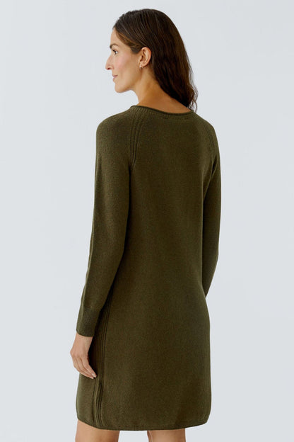 Oui 85821 Khaki 6878 Knitted Dress - Dotique - Oui