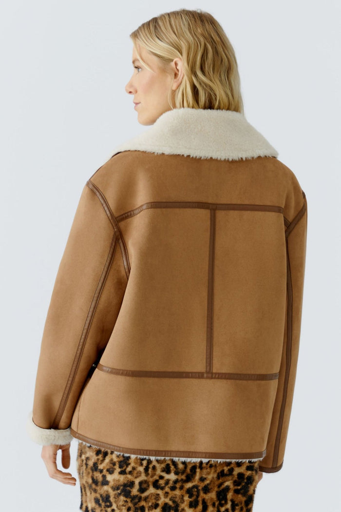Oui 86733 Dk. Camel White 0781 Outdoor Jacket - Dotique - Oui
