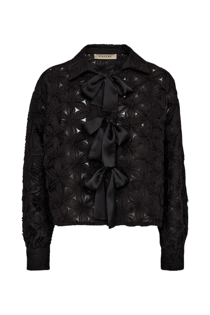 Pieszak J235156 PD - Lexie D Chiffon Tie Jacket Black - Dotique - Pieszak