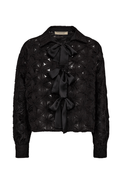 Pieszak J235156 PD - Lexie D Chiffon Tie Jacket Black - Dotique - Pieszak