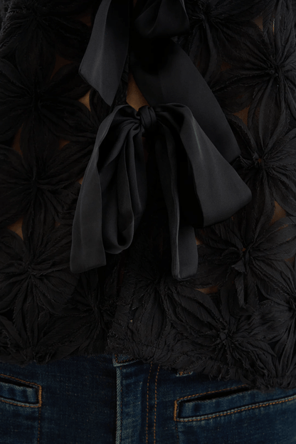 Pieszak J235156 PD - Lexie D Chiffon Tie Jacket Black - Dotique - Pieszak