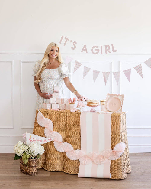 My Mind’s Eye BAB1120 - Pink Striped Table Runner