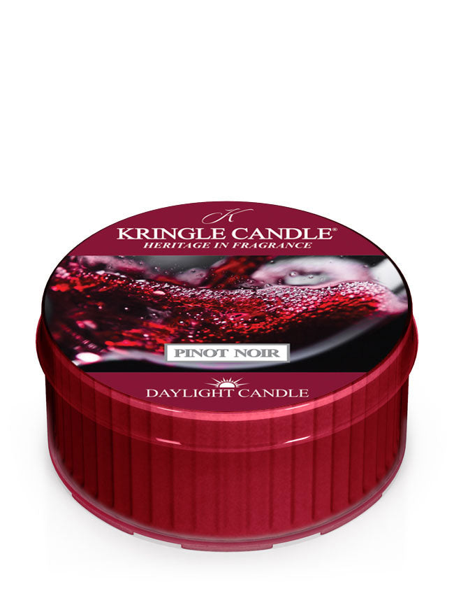 Kringle Candle Daylight Candle in Pinot Noir on a white background