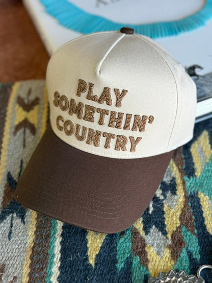 Play Somethin' Country Embroidered Trucker Hat
