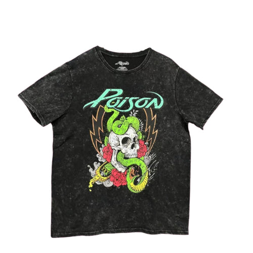 Poison - Skull n Snake Distressed T-Shirt