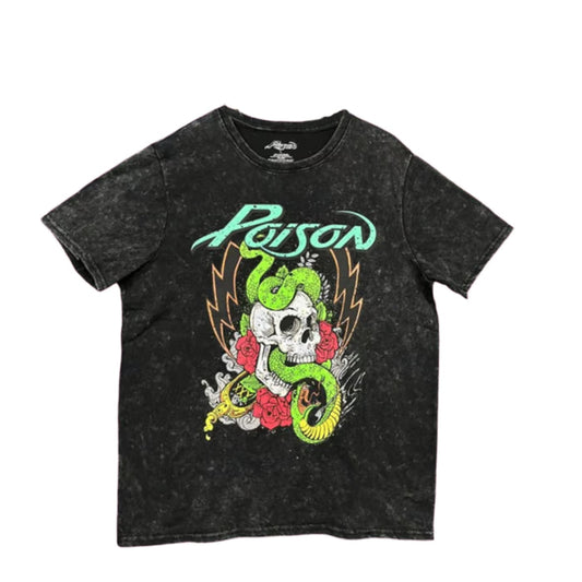 Poison - Skull n Snake Distressed T-Shirt