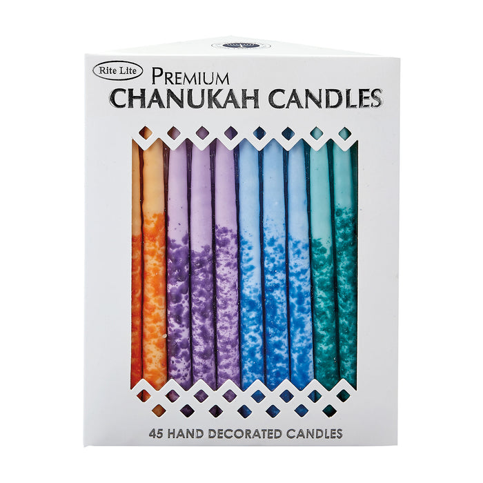 Premium Chanukah Candles Multicolor