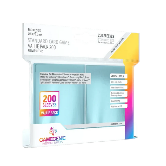 PRIME Standard Card Game Sleeves Clear - Value Pack mit 200 Stück