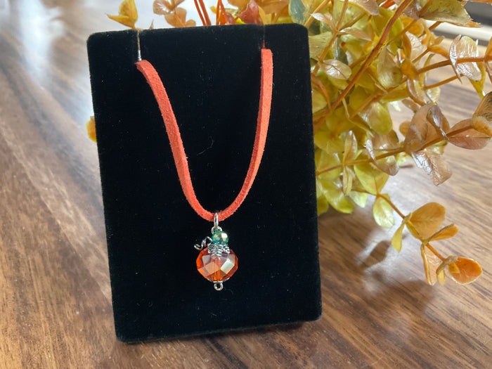 Pumpkin pendant and earrings