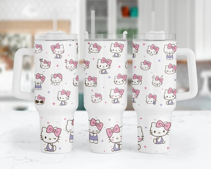 Purrfectly Pink Kitty | 40 oz Tumbler