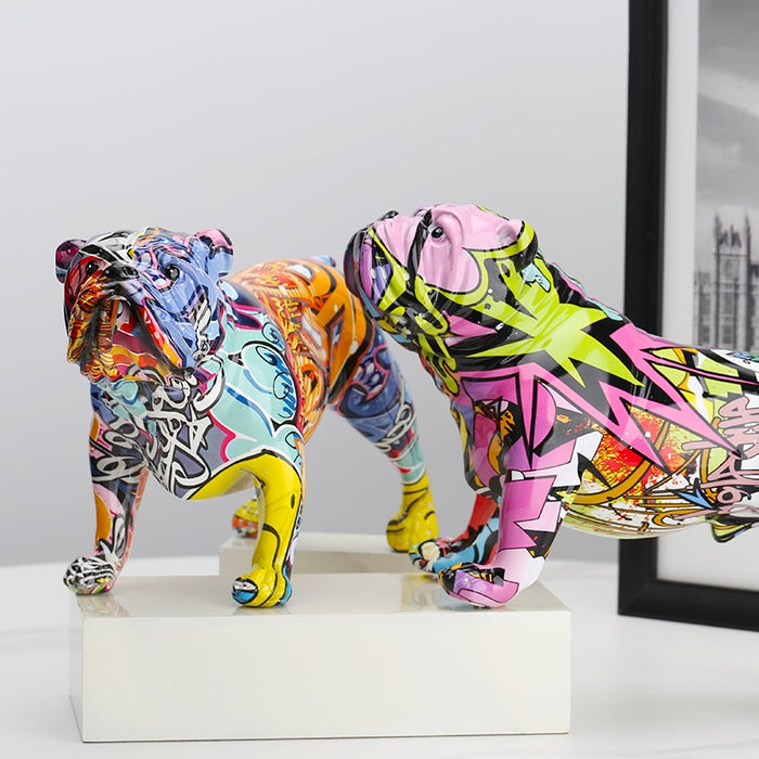 Rainbow English Bulldog Figure