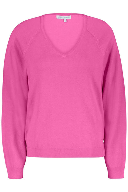 Red Button SRB4223 Fay Cyclaam Pink Fine Knit V Neck Jumper - Dotique