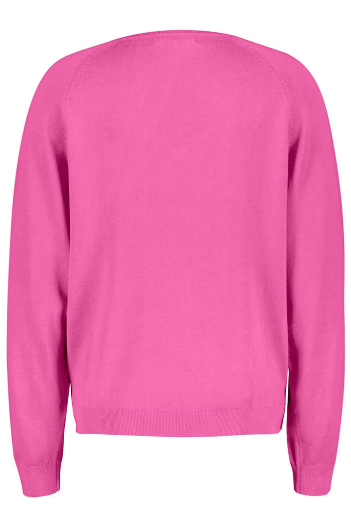 Red Button SRB4223 Fay Cyclaam Pink Fine Knit V Neck Jumper - Dotique