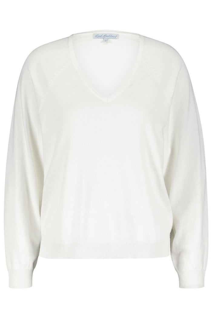 Red Button SRB4223 Fay Off White Fine Knit V Neck Jumper - Dotique