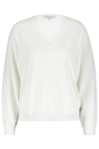 Red Button SRB4223 Fay Off White Fine Knit V Neck Jumper - Dotique