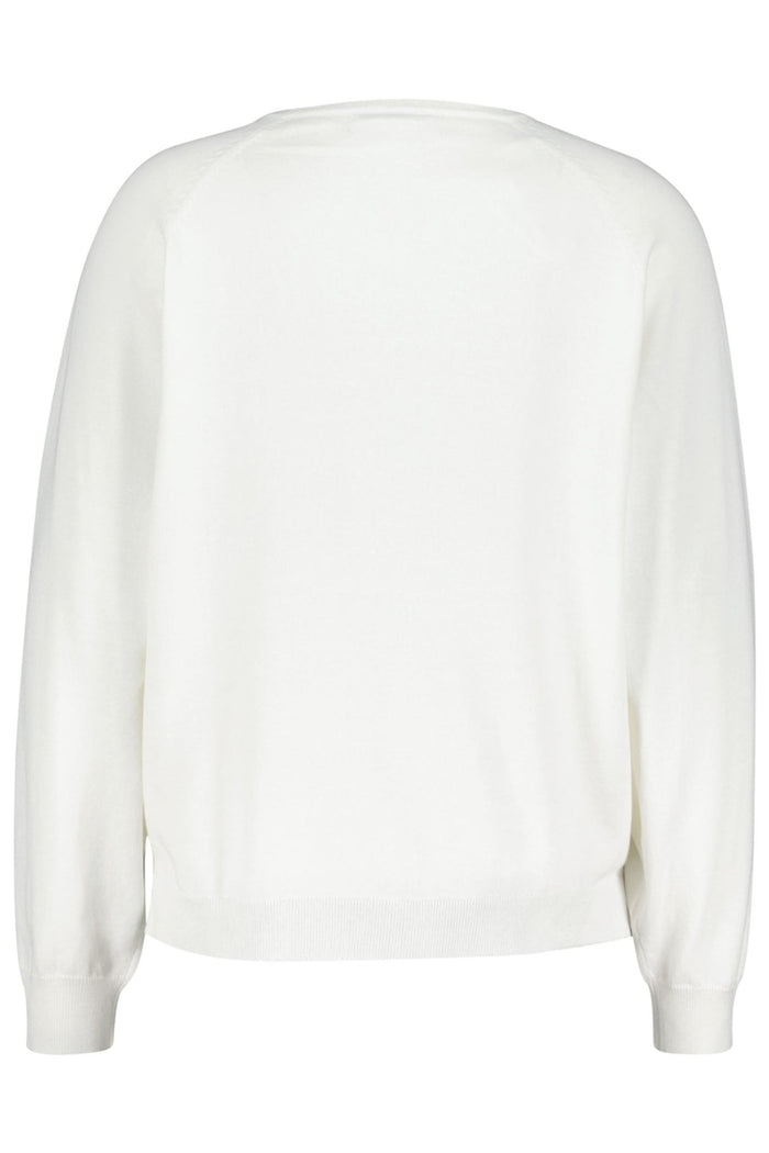 Red Button SRB4223 Fay Off White Fine Knit V Neck Jumper - Dotique