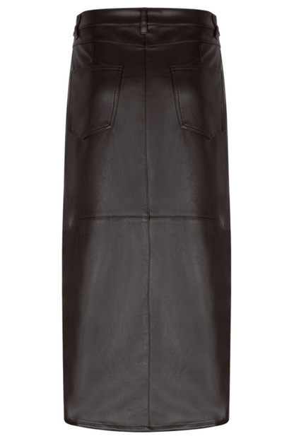 Red Button SRB4629 Aline Faux Leather Skirt Brown - Dotique - Red Button