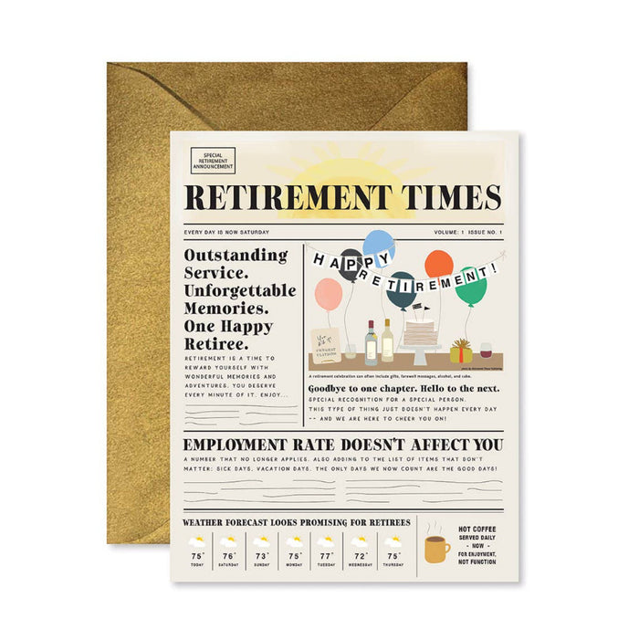 Ginger P. Designs Retirement Times Greeting Card
