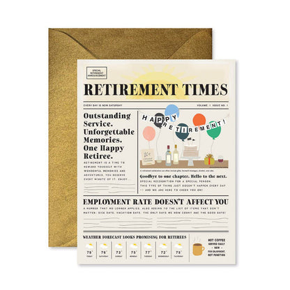 Ginger P. Designs Retirement Times Greeting Card