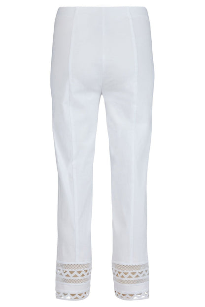 Robell Marie 09 53489 5499 10 White Ankle Detail Trousers 68cm - Dotique