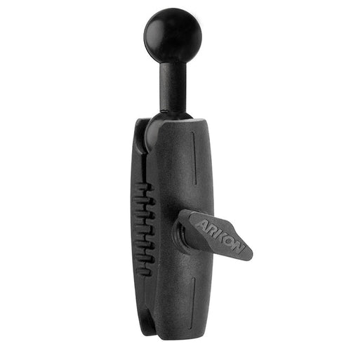 The Robust Mount Series - 25mm Shaft Extension with 25mm Ball Adapter Connector is a black, adjustable arm with a ball joint and side knob, perfect as a Pro Stand extension or live streaming mount.
