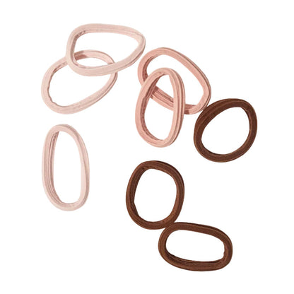 KITSCH Recycled Seamless Hair Elastics 8pc Set- Rosewood