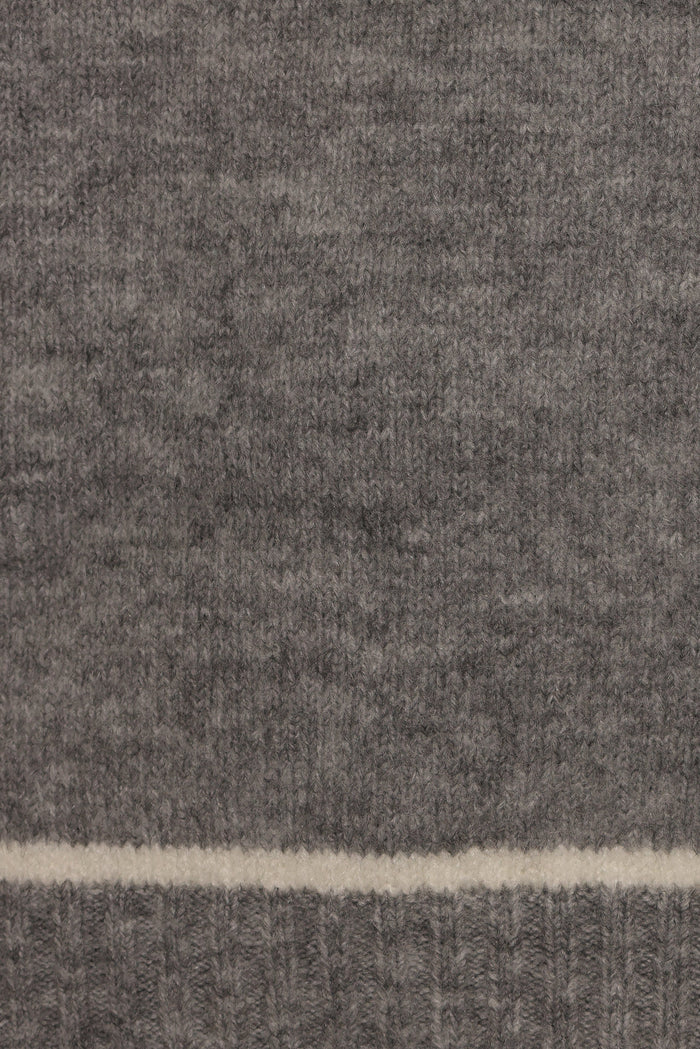 Petal and Pup USA KNITWEAR Rylee Contrast Hem Knit Sweater - Grey
