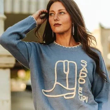 Saddle Up Boots Knit SweaterS/M