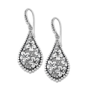 Our Sterling Silver carved flower design drop earrings, handcrafted in Bali by our skilled artisans. From our Thai Tribal™ collection, a completely artisan crafted, intricate, sterling silver collection inspired by the dreamscapes of Thailand.
