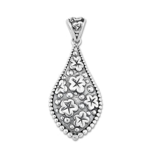 Samuel B. Sterling Silver Carved Flower Pendant, handcrafted in Bali by our skilled artisans. From our Thai Tribal™ collection, a completely artisan crafted, intricate, sterling silver collection inspired by the dreamscapes of Thailand.
