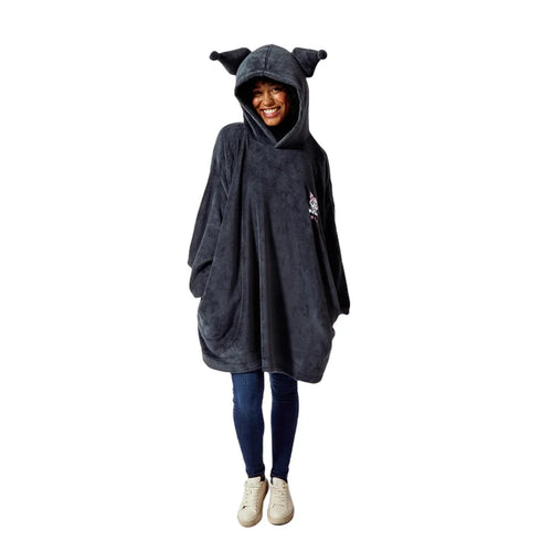 Sanrio - Kuromi Embroidered Character Art Women's Black Oversized Hoodie