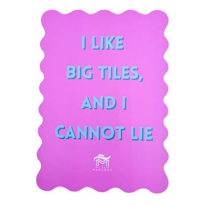 My Fair Mahjong 10-PURPLE- I LIKE BIG TILES MAHJONG SHUFFLE CARD  |  Scalloped Edges & Bright Colors  |  Sized to Store with Mahjong League Cards