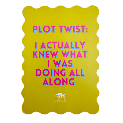 My Fair Mahjong 01- YELLOW- PLOT TWIST MAHJONG SHUFFLE CARD  |  Scalloped Edges & Bright Colors  |  Sized to Store with Mahjong League Cards