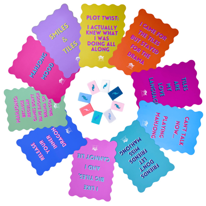 My Fair Mahjong MAHJONG SHUFFLE CARD  |  Scalloped Edges & Bright Colors  |  Sized to Store with Mahjong League Cards